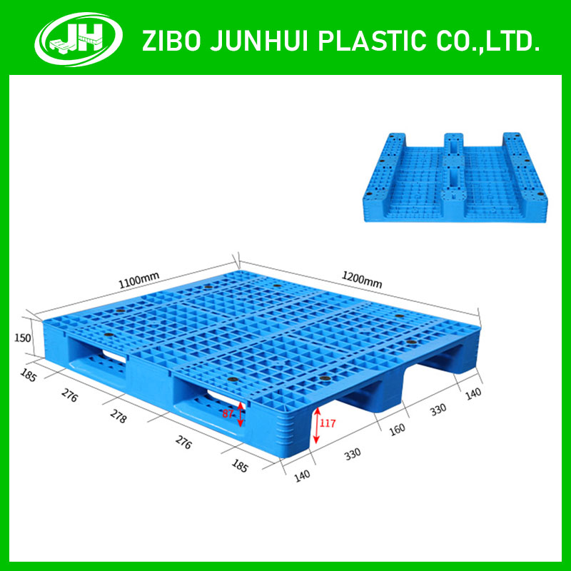 Three Runner Plastic Pallet with Steel Reinforcement